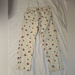 Wrangler x Billabong White Floral Jeans Size 27